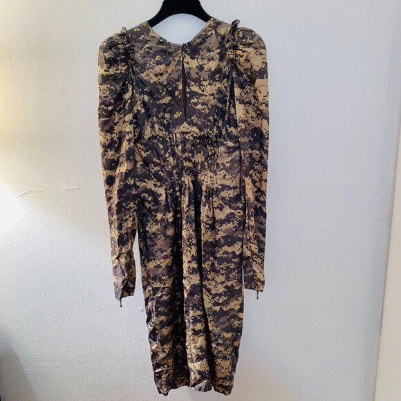 NWT 100% Silk Thomas Wylde Camouflage print Dress - Picture 8 of 9